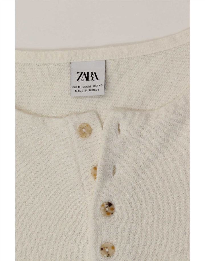 Zara Camiseta masculina Top Médio Branco