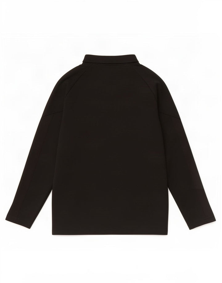 Puma Meninos Zip Neck Pulôver Treino Top 7-8 Anos Preto Poliéster
