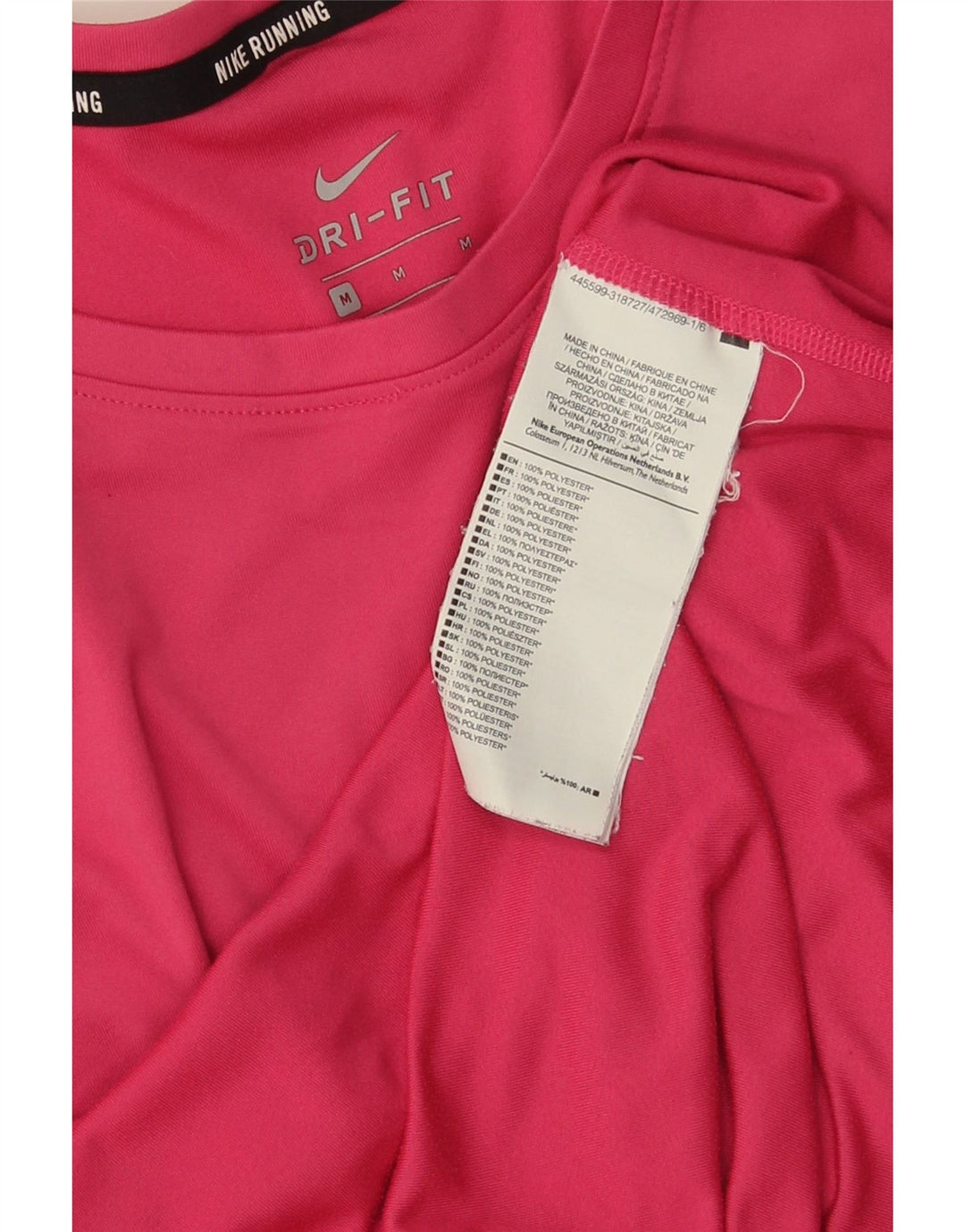Camiseta Nike Feminina Dri Fit Running Top UK 14 Médio Rosa Poliéster