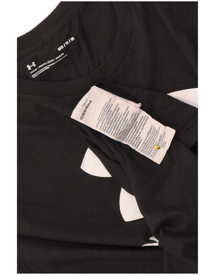 Camiseta gráfica masculina Under Armour Top médio algodão preto