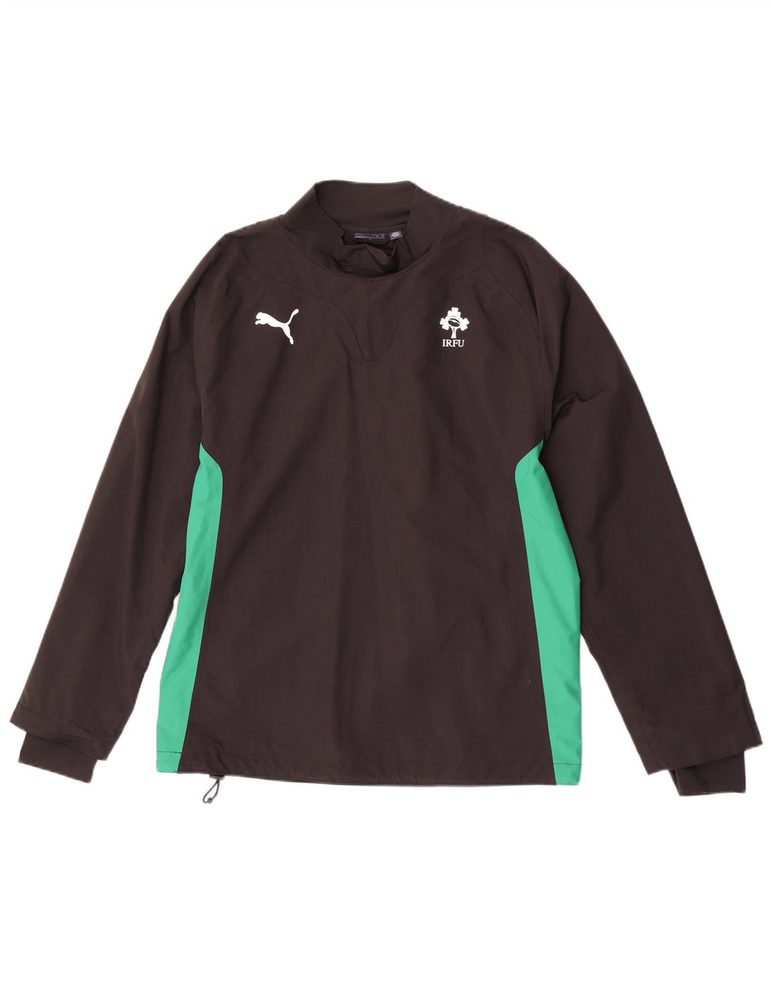Puma masculino IRFU pulôver agasalho top médio preto colorblock nylon