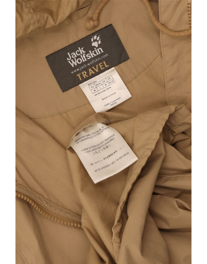 Jaqueta bomber masculina com capuz gráfico Jack Wolfskin Reino Unido 36/38 bege médio