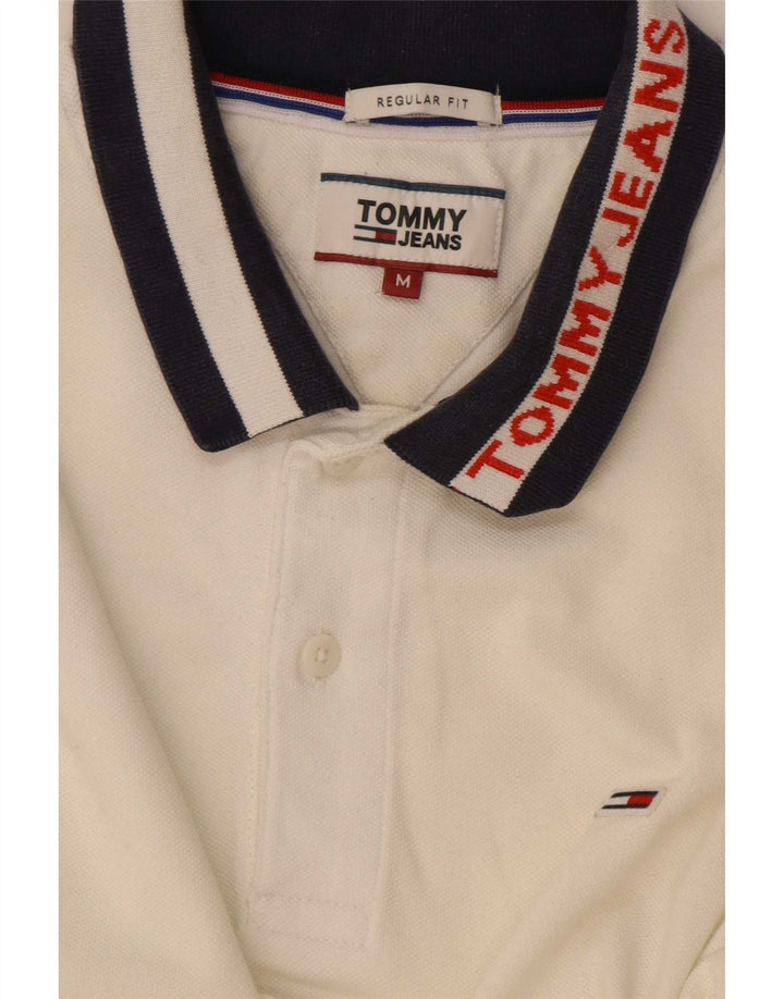 Camisa polo masculina de rugby Tommy Hilfiger Graphic Regular Fit média branca