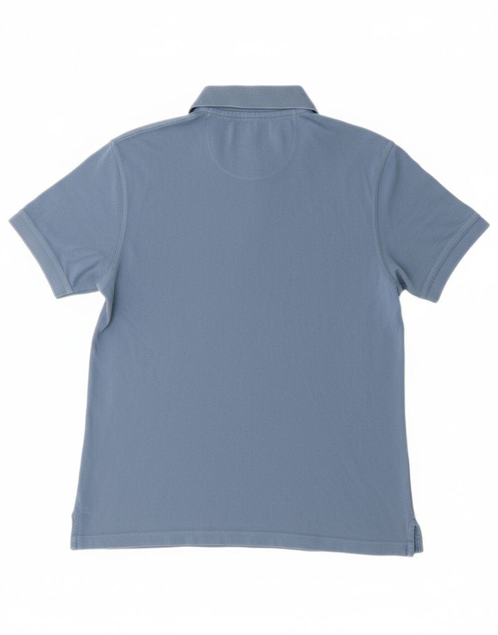 Camisa polo masculina BARBOUR algodão azul médio