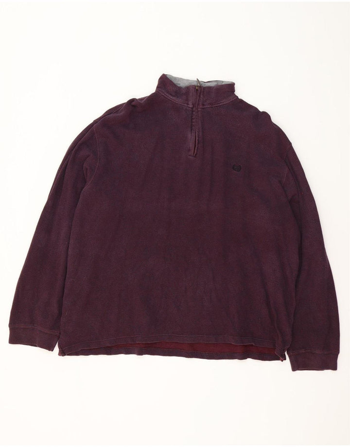 Moletom masculino Chaps com zíper e gola 2XL algodão Borgonha
