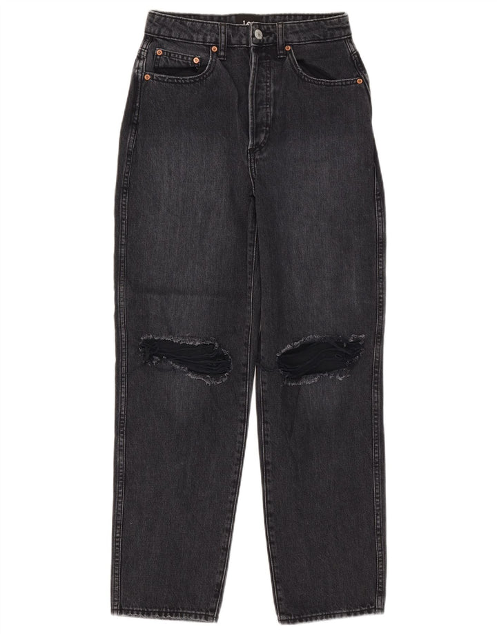 Lee Womens Distressed Tapered Jeans Grande W28 L27 Algodão Preto