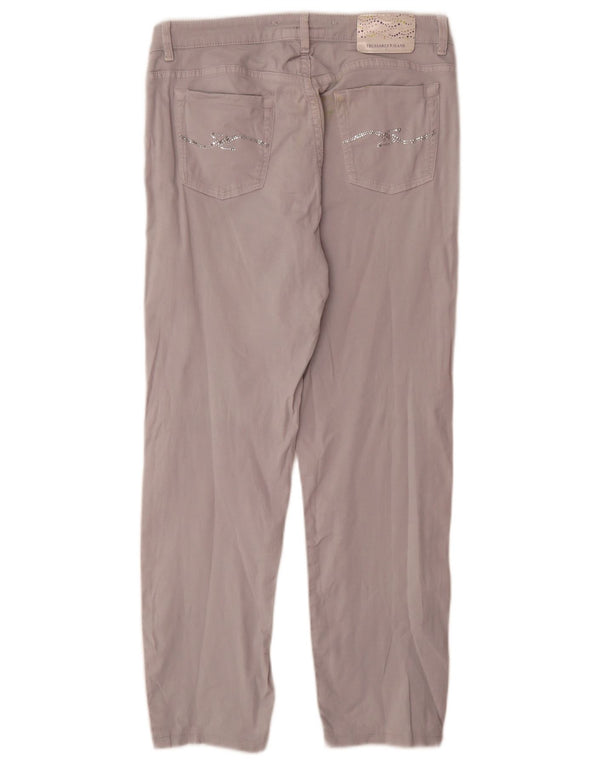 Calça feminina casual reta Trussardi W31 L28 algodão cinza