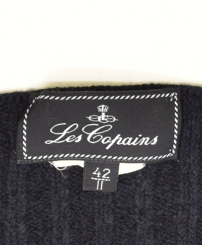 Suéter feminino LES COPAINS com gola redonda IT 42 médio azul marinho vintage