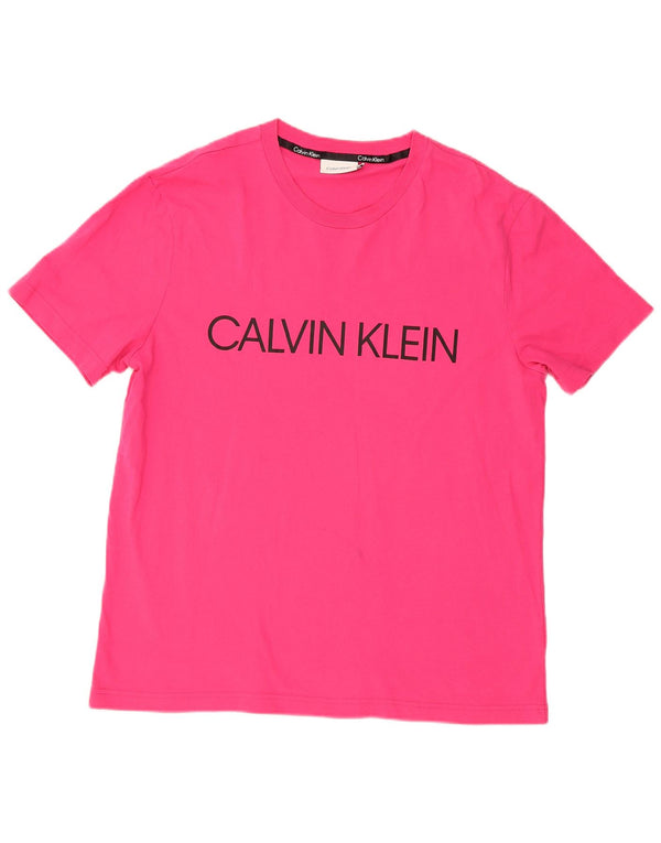 Camiseta feminina Calvin Klein com estampa gráfica 2XL algodão rosa
