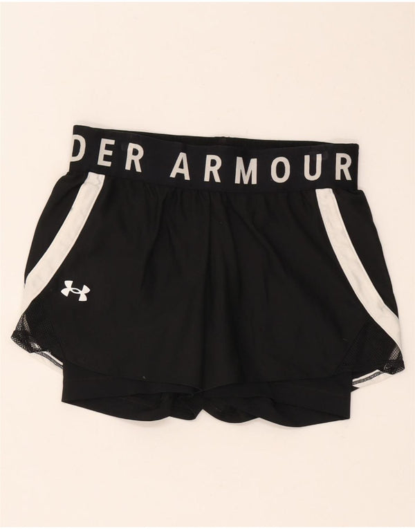 Shorts esportivos gráficos femininos Under Armour UK 6 XS preto colorblock
