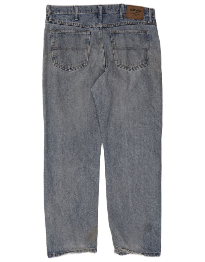 Wrangler Mens Straight Jeans W36 L29 Azul Algodão