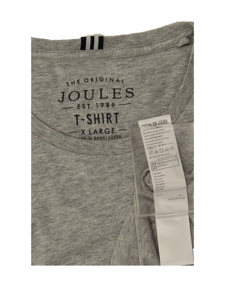 JOULES Mens T-Shirt Top XL Grey Cotton Vintage Joules and Second-Hand Joules from Messina Hembry 