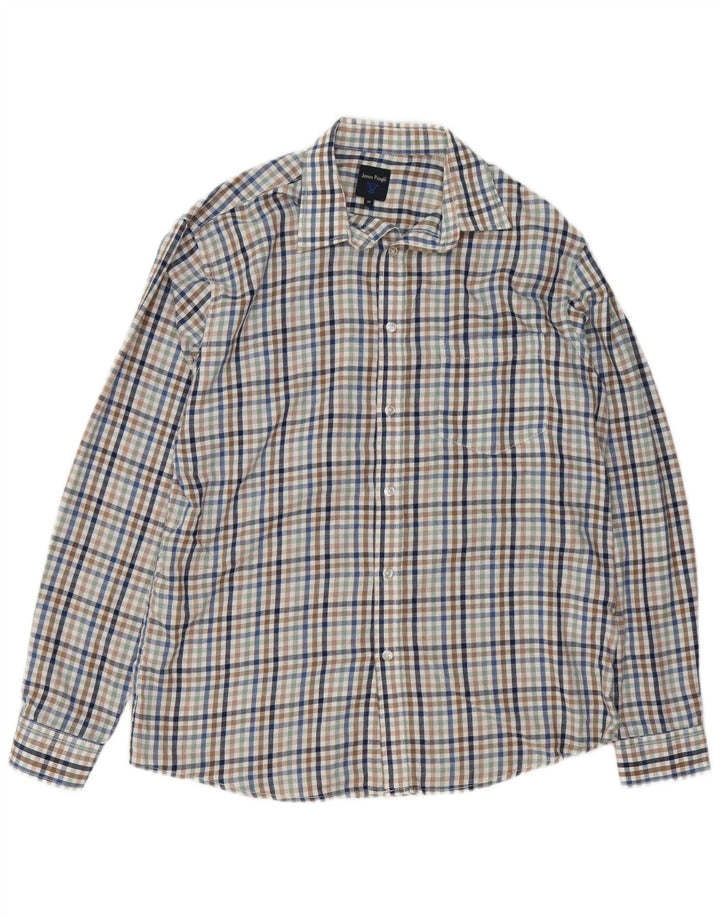Camisa masculina de flanela James Pringle média multicolorida guingão