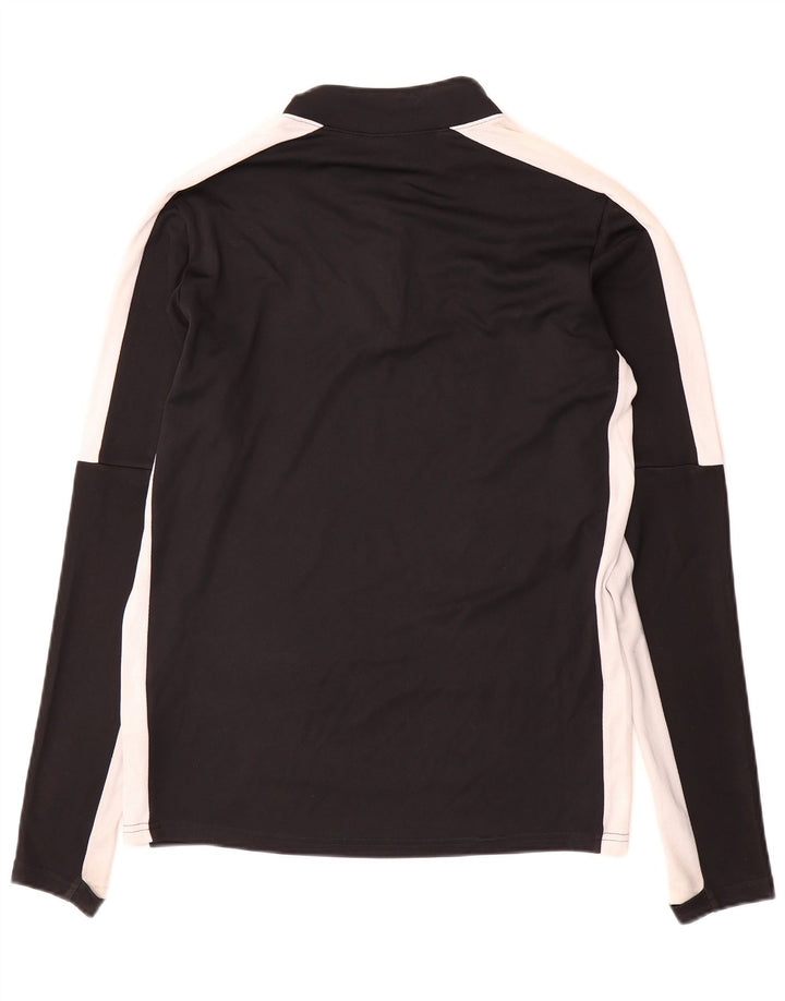 Nike Mens Dri Fit Zip Neck Top Manga Longa Pequeno Colorblock Preto