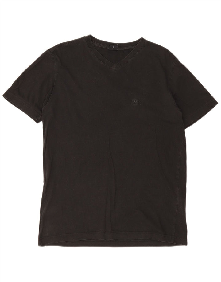 Camiseta masculina HUGO BOSS top pequeno algodão preto