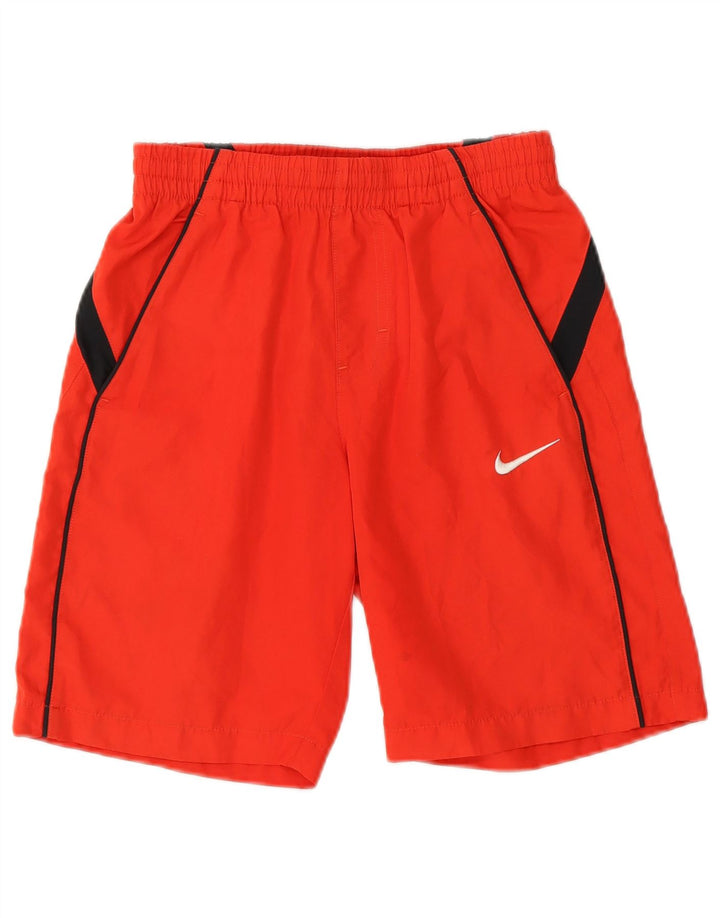 Shorts esportivos masculinos NIKE 8-9 anos pequeno vermelho colorblock poliéster