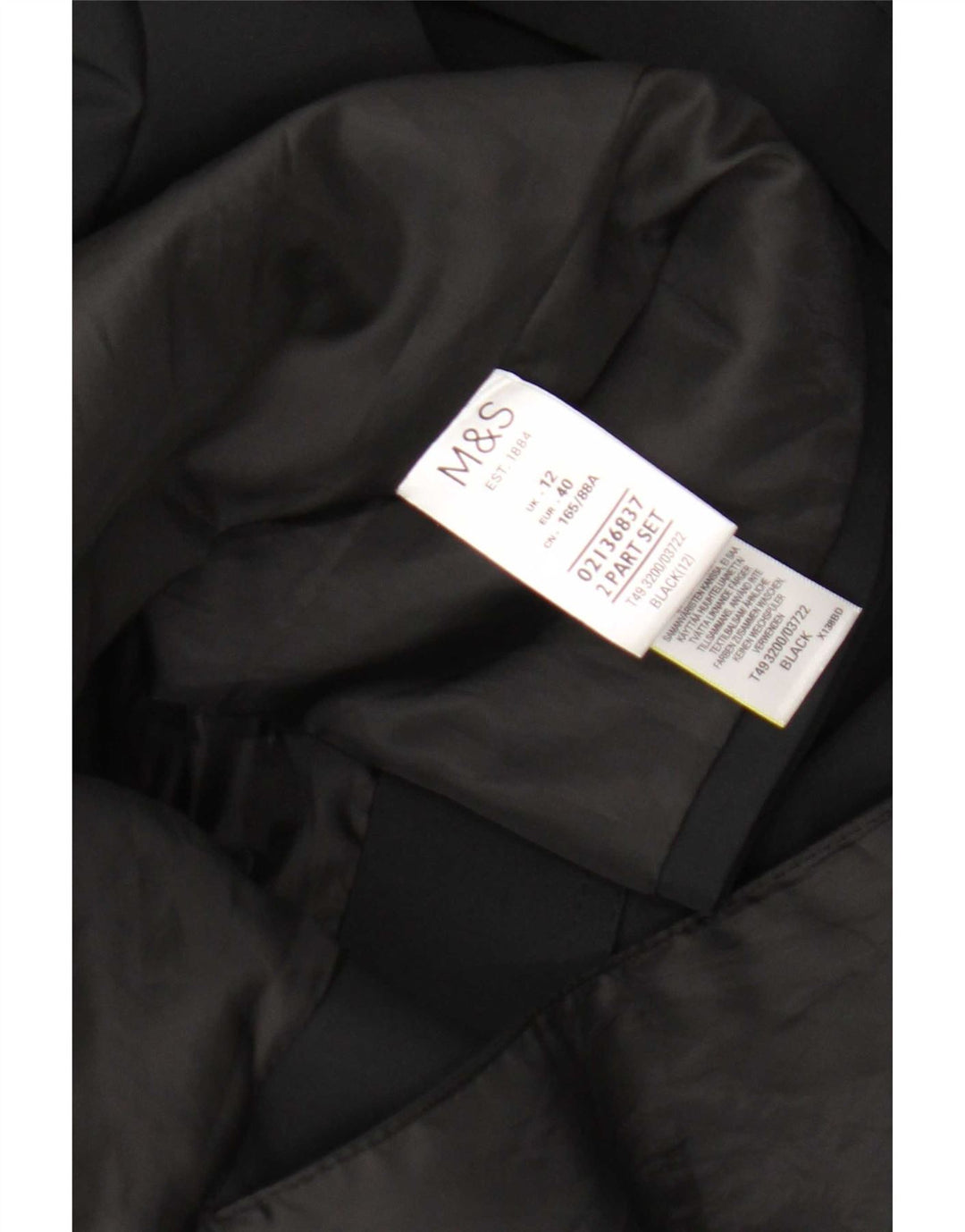 Casaco impermeável feminino Marks & Spencer Reino Unido 12 poliéster preto médio