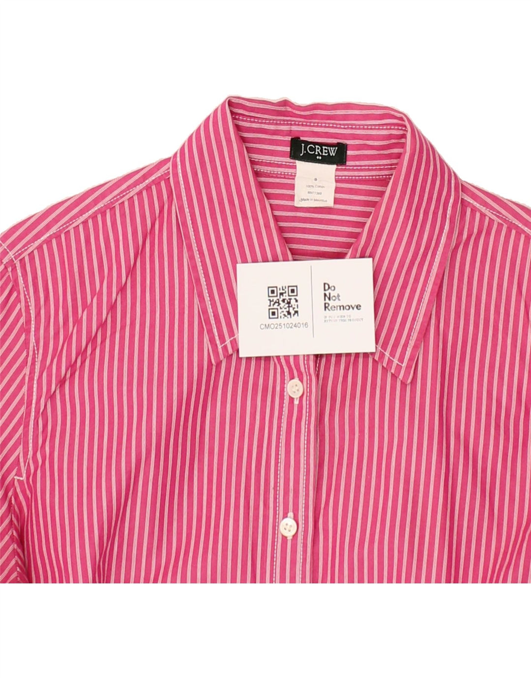 J. CREW Womens Oversized Shirt US 0 XS Pink Pinstripe Cotton Vintage J. Crew and Second-Hand J. Crew from Messina Hembry 