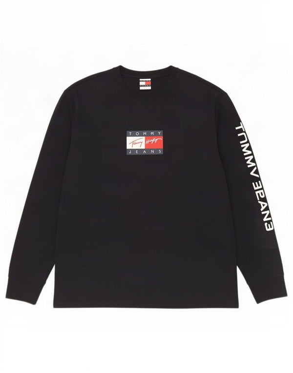 Tommy Hilfiger Top gráfico masculino manga comprida 2XL algodão azul marinho