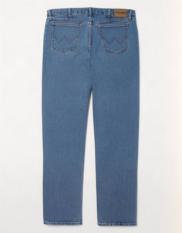 Wrangler Mens Straight Jeans W36 L36 Azul Algodão