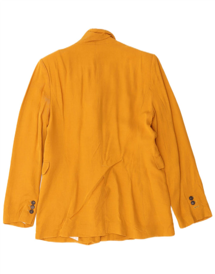 Jaqueta blazer feminina Zara com peito duplo Reino Unido 14 Viscose amarela média