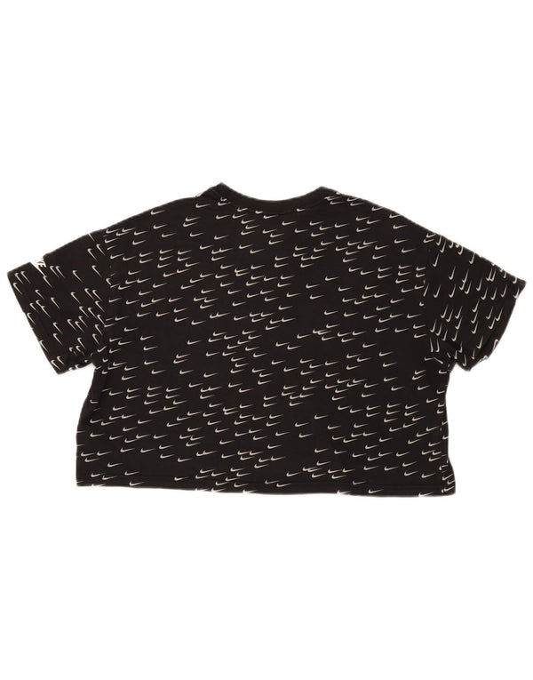Camiseta feminina Nike Crop Graphic Top UK 18 XL algodão preto