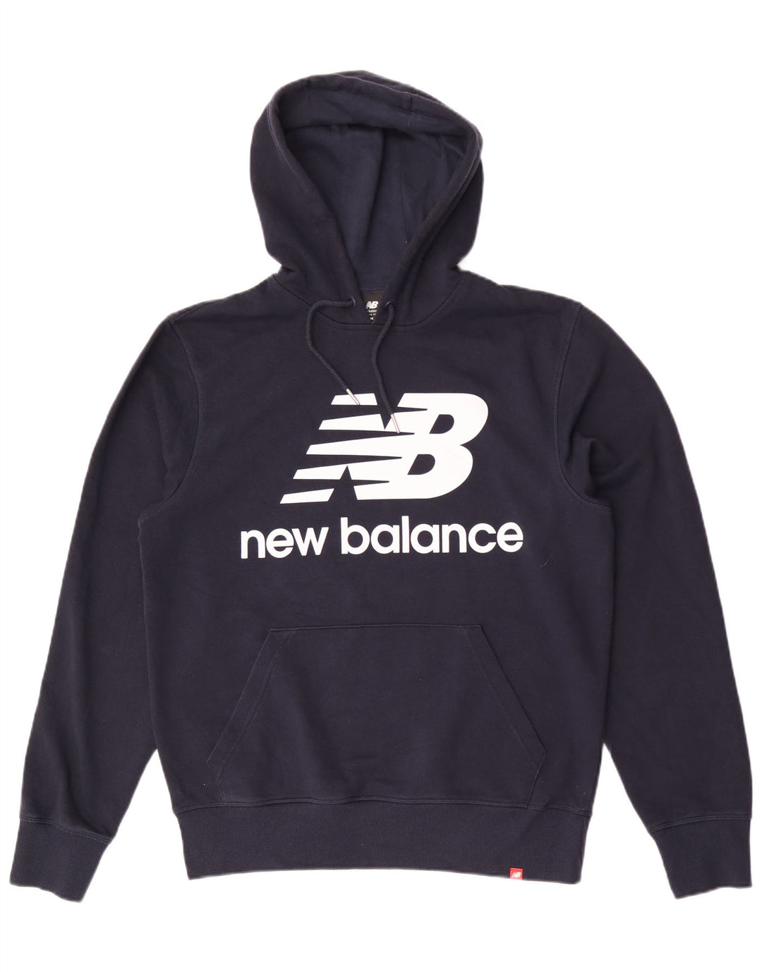 Suéter com capuz gráfico New Balance masculino médio azul marinho