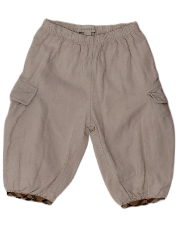 Calças retas de veludo Burberry para bebês meninos 9-12 meses W18 L8 brancas
