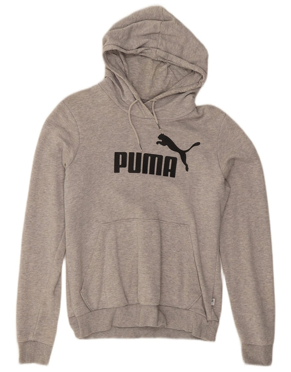 Puma feminino gráfico moletom com capuz UK 12 cinza médio manchado