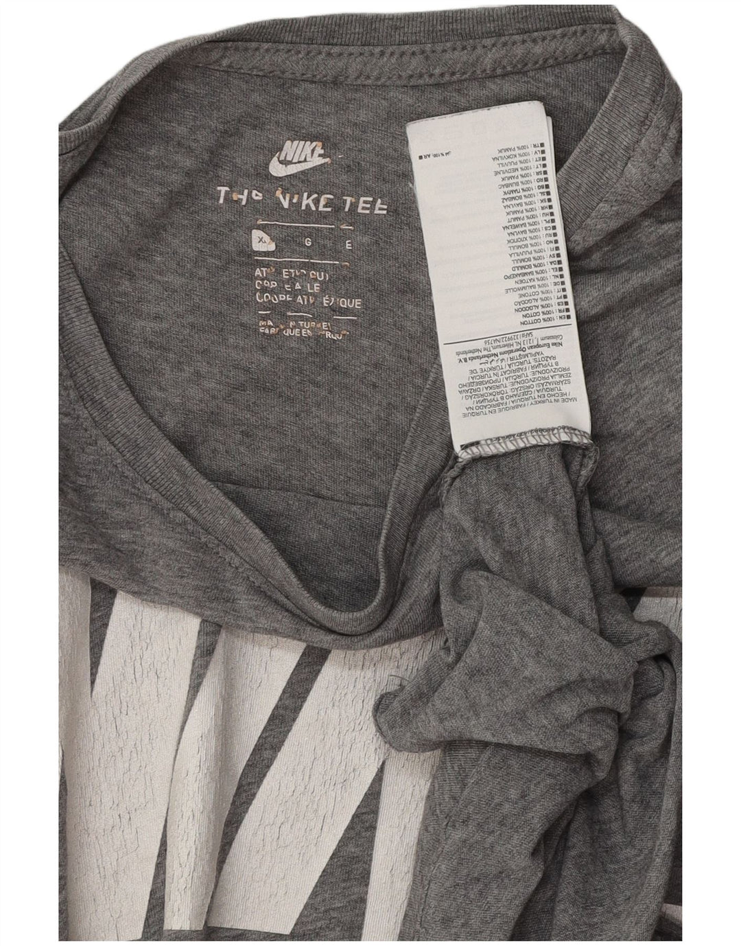 Camiseta gráfica masculina NIKE XL cinza algodão