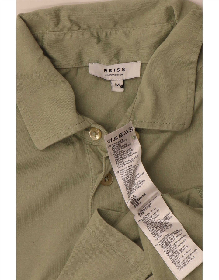 Camisa polo masculina Reiss de algodão cáqui médio