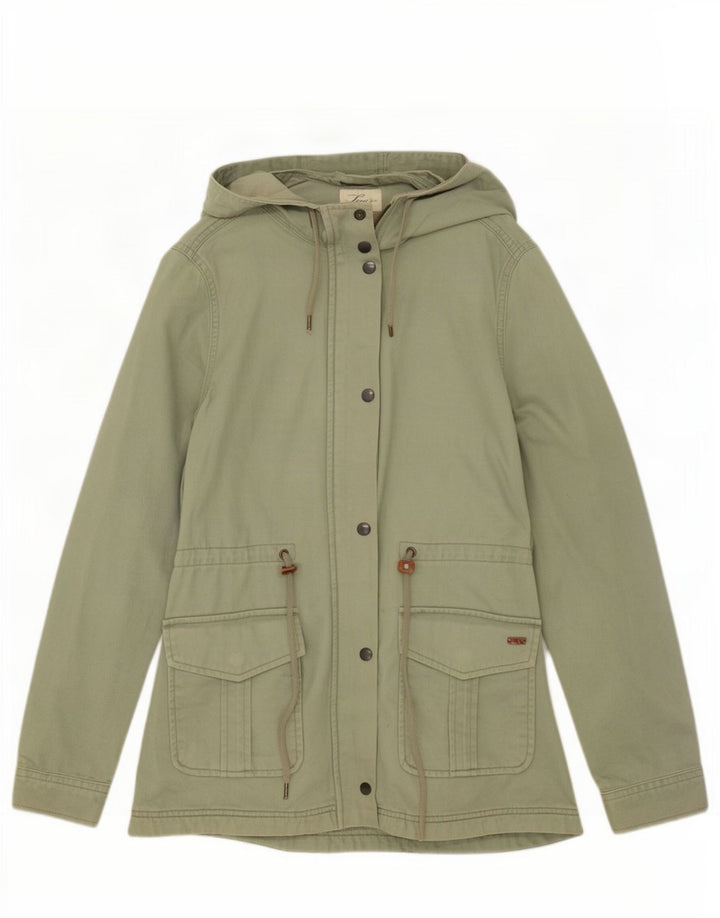 Jaqueta utilitária feminina com capuz Levi's UK 10 pequeno algodão verde