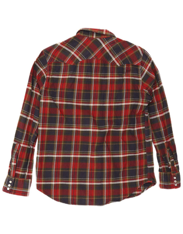 Camisa masculina de flanela Levi's grande xadrez vermelho