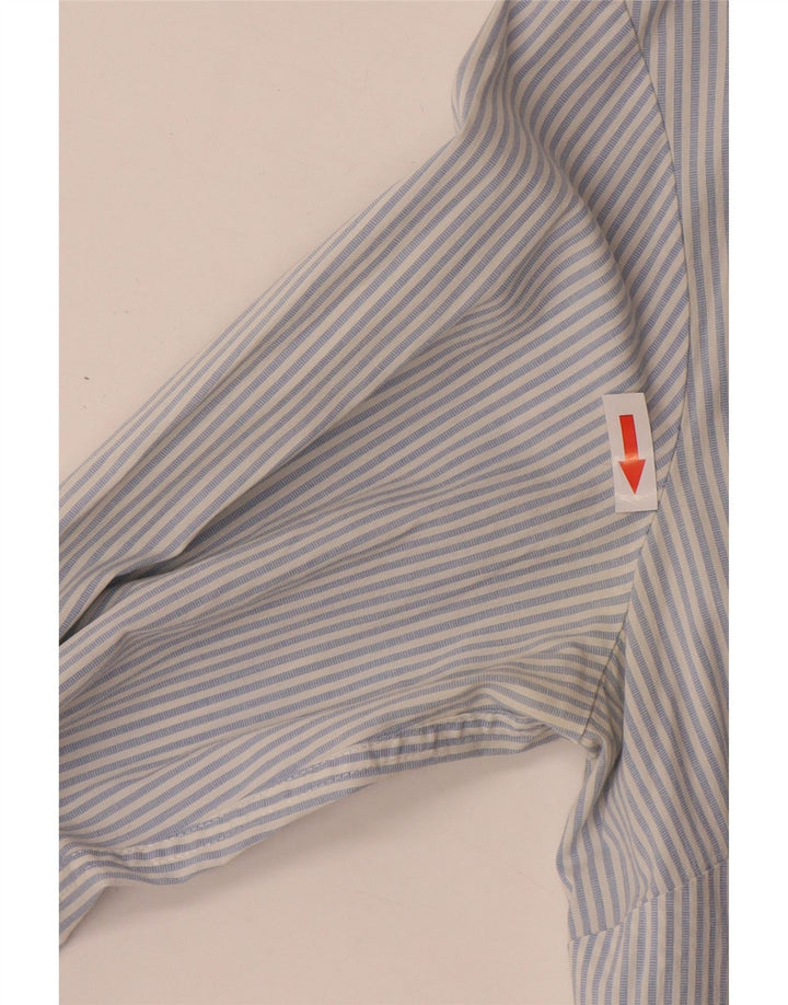 Camisa feminina Tommy Hilfiger EUA 8 algodão listrado azul médio