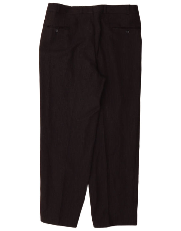 Calça de terno masculino Daniel Hechter IT 52 XL W36 L31 risca de giz azul marinho