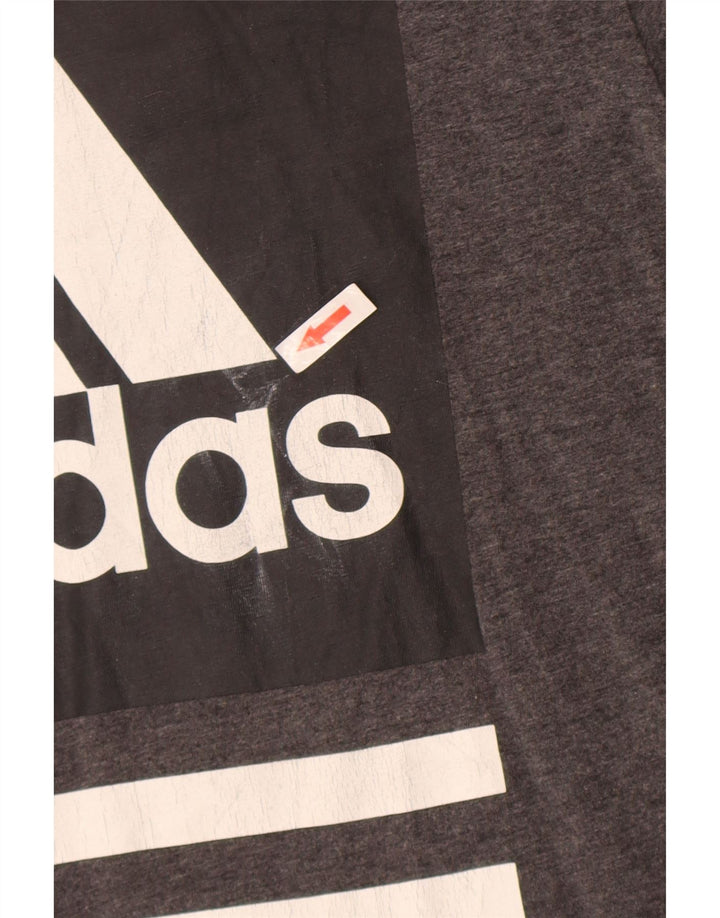 Camiseta masculina Adidas Graphic Top cinza médio algodão manchado