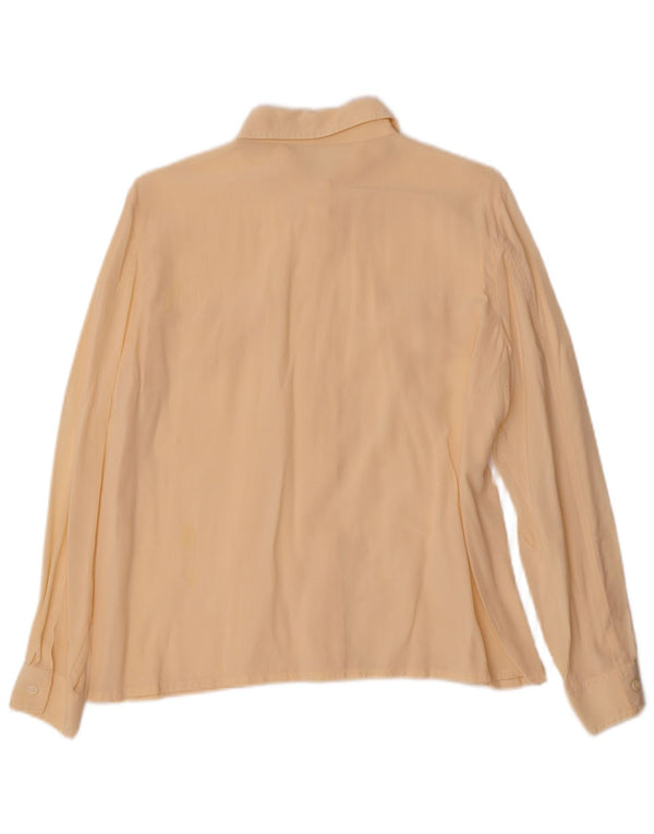 Blusa feminina vintage UK 16 grande bege