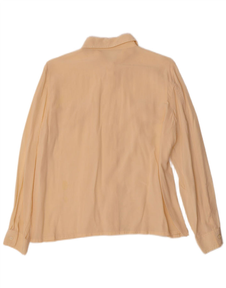 Blusa feminina vintage UK 16 grande bege