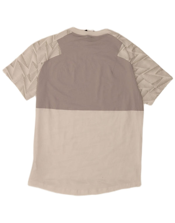 Adidas Mens T-Shirt Top Médio Algodão Geométrico Branco