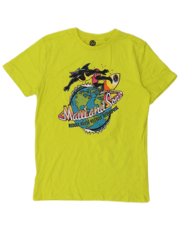 Camiseta gráfica Maui and Sons Boys 13-14 anos algodão verde