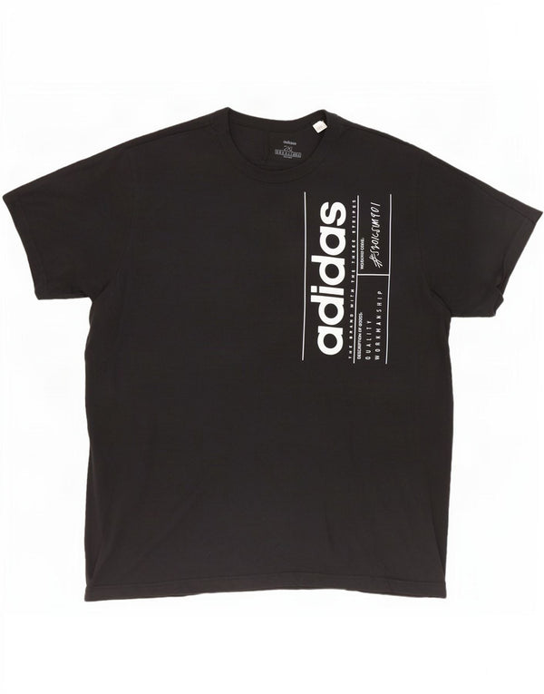 Camiseta gráfica masculina Adidas Top 2XL algodão preto