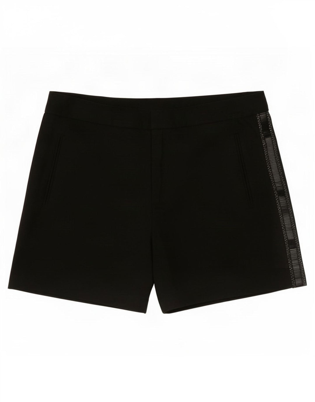Zara Shorts feminino cintura alta casual médio W28 poliéster preto