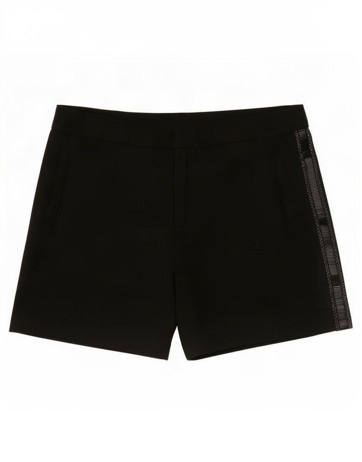 Zara Shorts feminino cintura alta casual médio W28 poliéster preto