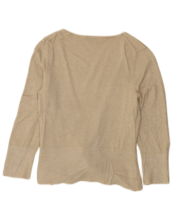 Suéter cardigã feminino aberto Oasis Reino Unido 10 viscose bege pequeno