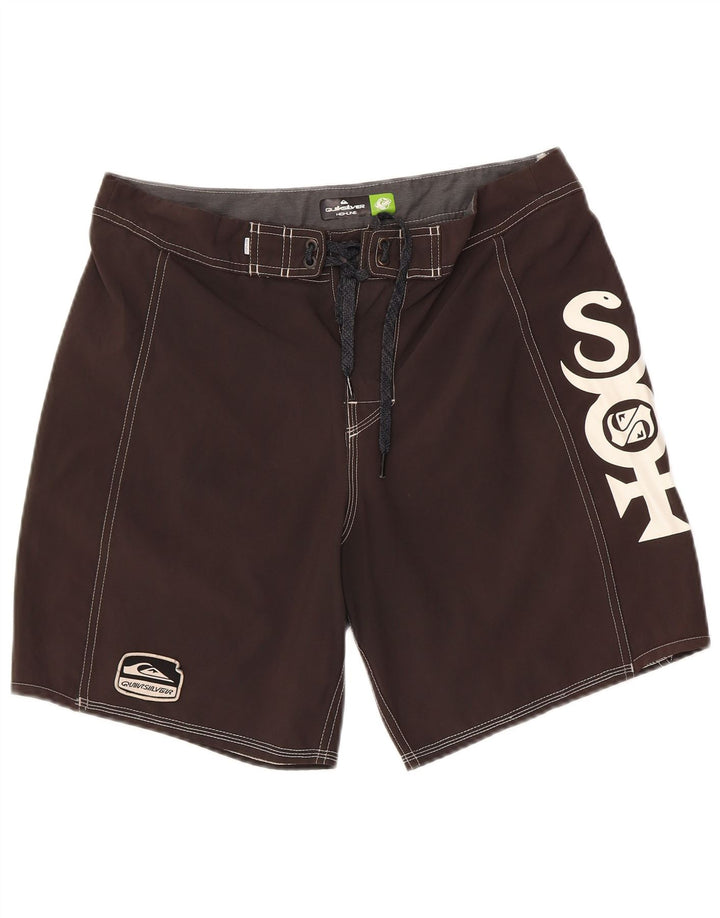 Quiksilver Mens Graphic Natação Shorts Médio Poliéster Preto