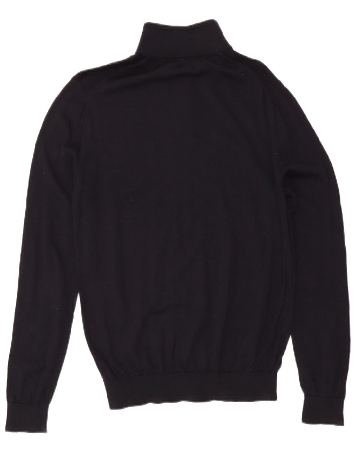 Suéter masculino Reiss com zíper e gola grande azul marinho