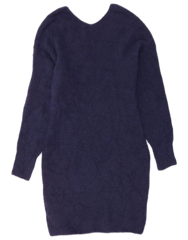 Vestido jumper feminino Massimo Dutti UK 6 XS azul marinho poliamida