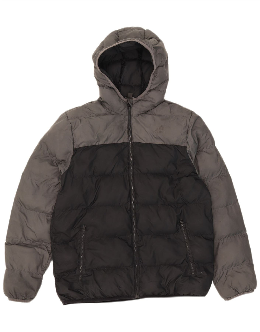 Jaqueta acolchoada com capuz Adidas meninos 15-16 anos preto colorblock poliéster