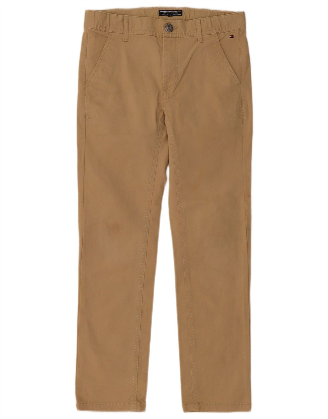 TOMMY HILFIGER Meninos Calças Chino Slim 9-10 Anos W26 L25 Algodão Bege