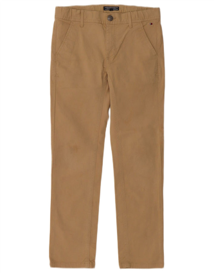 TOMMY HILFIGER Meninos Calças Chino Slim 9-10 Anos W26 L25 Algodão Bege